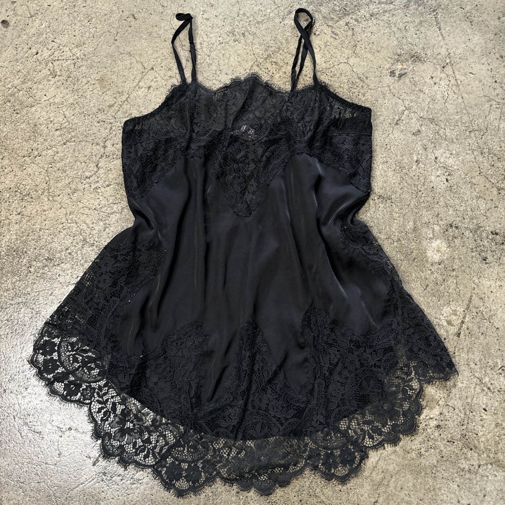Victorias secret lace and silk slipdress black y2k size S